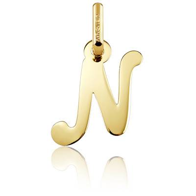 Pendentif Lettre N en Or Jaune 750 - Argyor