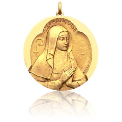 Médaille Sainte Françoise Or Jaune 750, Diamètre 15 mm à 20 mm - Becker