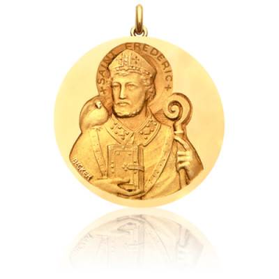 Médaille Saint Frédéric Or Jaune 750, Diamètre 15 mm à 20 mm - Becker