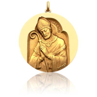 Médaille Saint Gerald Or Jaune 750, Diamètre 15 mm à 20 mm - Becker