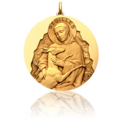 Médaille Saint Gilles Or Jaune 750, Diamètre 15 mm à 20 mm - Becker
