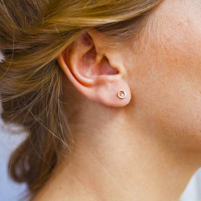 Puces d'oreilles 2 Ors 750 et diamant - Joelli