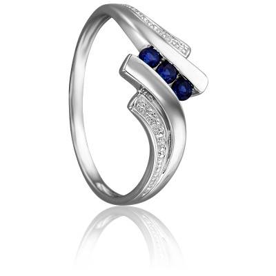 Bague Céto en Or Blanc 750 & Saphirs 0,159 ct - Joelli
