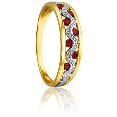 750/1000 Two-Tone Gold Anchise Ring & Ruby 0.266 ct - Joelli