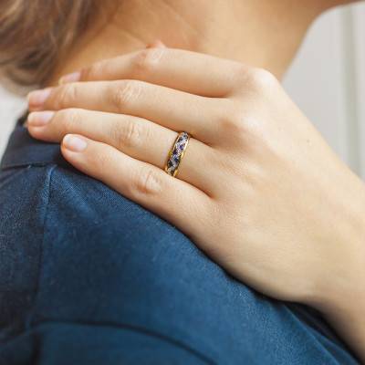 Anchise 750 Two-Tone Gold & Sapphire Ring - Joelli