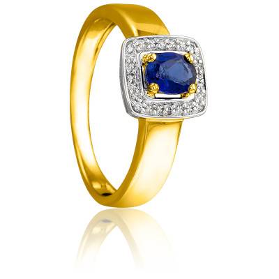 Bague Déjanire en 2 Ors 750 & Diamants 0,024 ct et Saphir 0,475 ct - Joelli