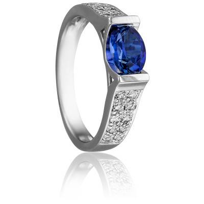 Bague Théthys en Or Blanc 750 & Saphir 0,30 ct - Joelli