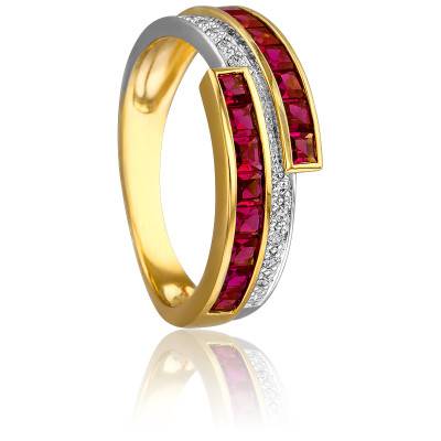 Bague Epione en 2 Ors 750 & Diamants 0,06 ct et Rubis 1,33 ct - Joelli