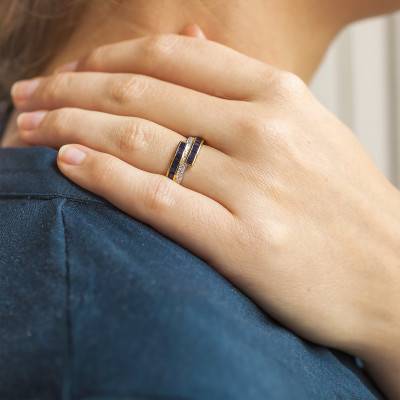 Bague Epione 2 Ors 750, Saphirs 1,44 ct, Diamants 0,06 ct - Joelli