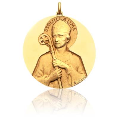 Médaille Saint Guillaume Or Jaune 750, Diamètre 15 mm à 20 mm - Becker