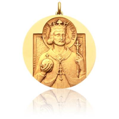 Médaille Saint Henri Or Jaune 750, Diamètre 15 mm à 20 mm - Becker