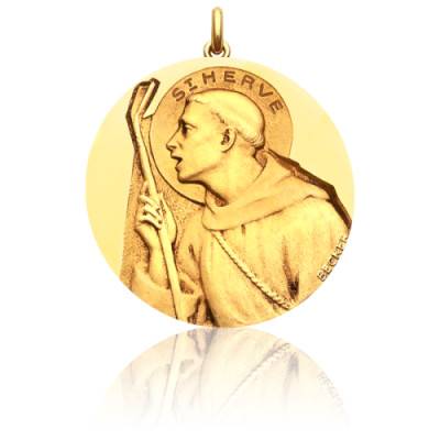 Médaille Saint Hervé Or Jaune 750, Diamètre 15 mm à 20 mm - Becker