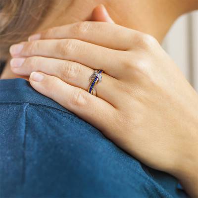 Bague Podalire 2 Ors 750, Saphirs 0,416 ct, Diamants 0,03 ct - Joelli
