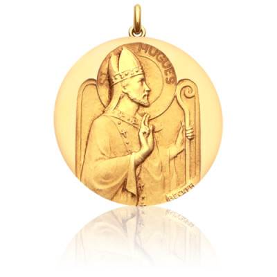 Médaille Saint Hugues Or Jaune 750, Diamètre 15 mm à 20 mm - Becker