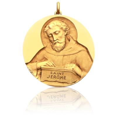 Médaille Saint Jérôme Or Jaune 750, Diamètre 15 mm à 20 mm - Becker
