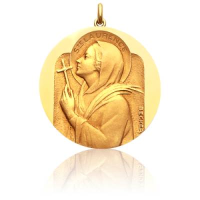 Médaille Sainte Laurence Or Jaune 750, Diamètre 15 mm à 20 mm - Becker