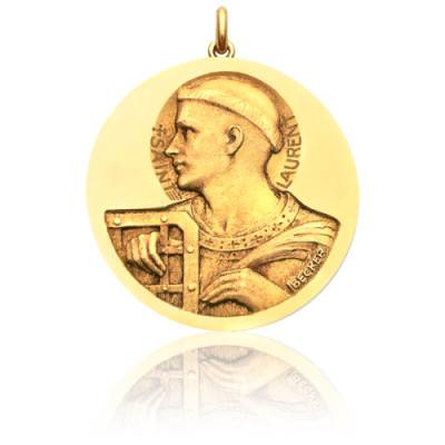Médaille Saint Laurent Or Jaune 750, Diamètre 15 mm à 20 mm - Becker