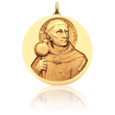 Médaille Saint Olivier Or Jaune 750, Diamètre 15 mm à 20 mm - Becker