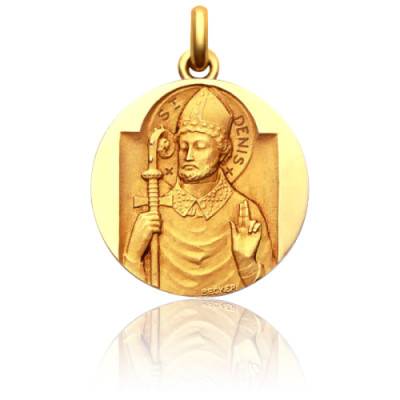 Médaille Saint Denis Or Jaune 750, Diamètre 15 mm à 20 mm - Becker