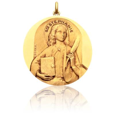 Médaille Sainte Stéphanie Or Jaune 750, Diamètre 15 mm à 20 mm - Becker