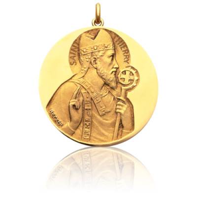 Médaille Saint Thierry Or Jaune 750, Diamètre 15 mm à 20 mm - Becker
