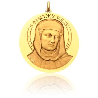 Médaille Saint Yves Or Jaune 750, Diamètre 15 mm à 20 mm - Becker
