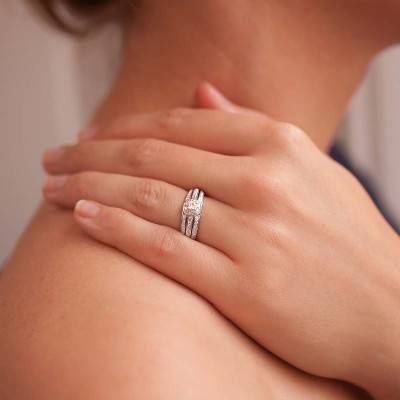 Bague Camille Or Blanc & Diamants - Ancelys