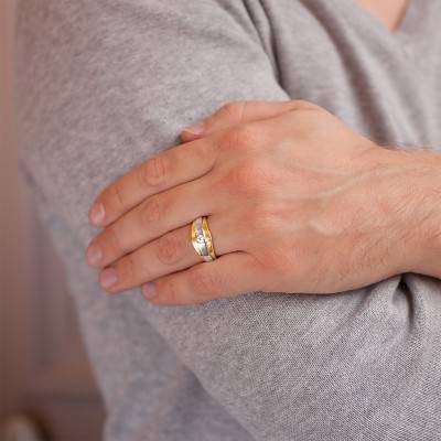 Bague 2 Ors 750, diamant 0,14 ct - Ancelys