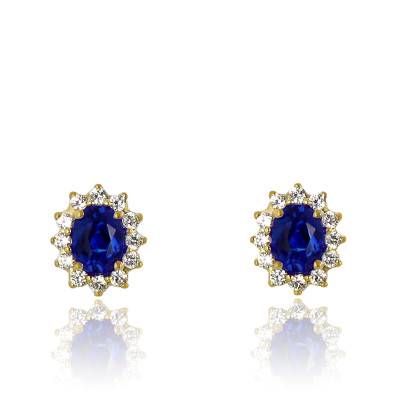 Puces d'oreilles Or Jaune & Saphir, Artik - Diamond Lady