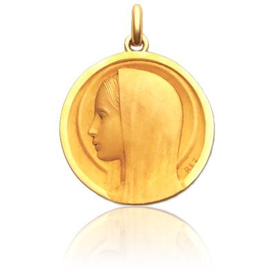 Médaille Vierge Regina Or Jaune 750, Diamètre 17 mm ou 19 mm - Becker