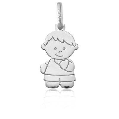Pendentif Petit Garçon en Or Blanc 750 - Argyor