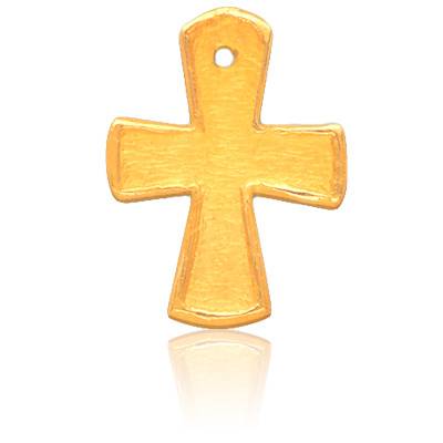 Croix Evasée en Or Jaune 750 - Becker