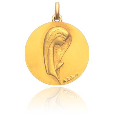 Médaille Virgo Maria Or Jaune 750, Diamètre 22 mm - Becker