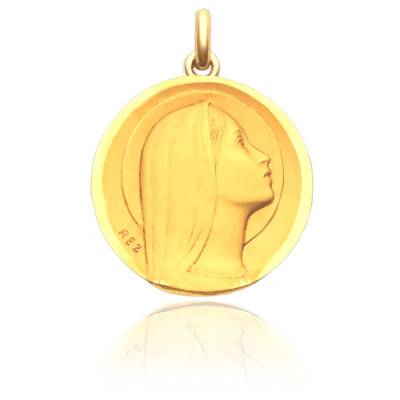 Médaille Vierge Sancta Fidelis Or Jaune 750, Diamètre 15 mm à 21 mm - Becker