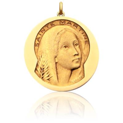 Médaille Sainte Martine Or Jaune 750, Diamètre 15 mm à 20 mm - Becker