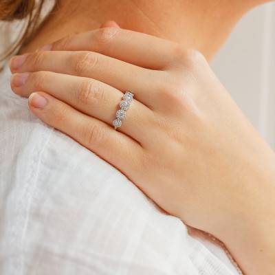 Bague de fiançailles Dauphine Or Blanc 750 & Diamants - Juweel