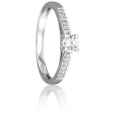 Bague Solitaire Jonquière en Or Blanc 750 & Diamant 0,29 ct - Juweel