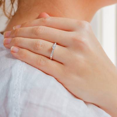 Bague Solitaire Jonquière Or Blanc 750 & Diamant 0.29 ct - Juweel