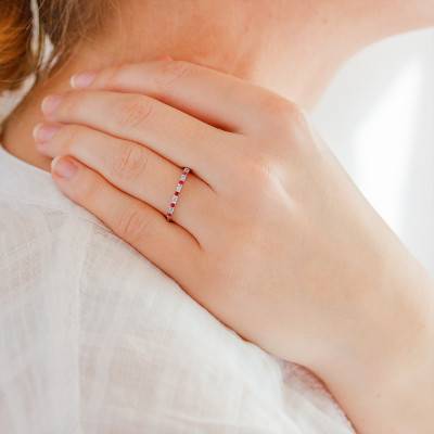 Alliance Selonnet en Or Blanc 750 & Diamants et Rubis - Juweel