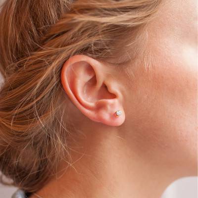 Boucles d'Oreilles Solitaire Diamants 2x 0,10 ct GVS Or Jaune 750 - Diamond Lady