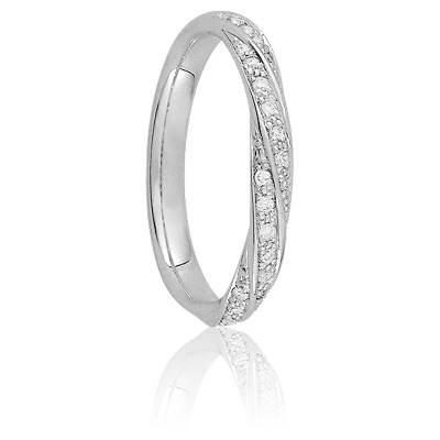 Alliance Lina en Or Blanc 750 & Diamants - Maison Girard