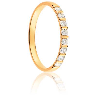 Alliance Ruban Standard Mayssa en Or Jaune 750 & Diamants 0,25 ct, Largeur 2,5 mm - Maison Girard