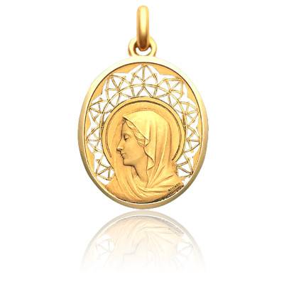 Médaille Vierge Regina Or Jaune 750, Diamètre 30 mm - Becker
