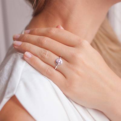 Bague Solitaire Encerclé Or Blanc 750 et Diamant - Les Valentines