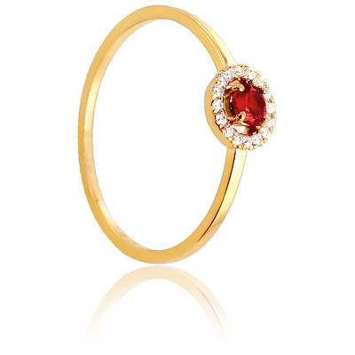 Bague Alaverdi en Or Jaune 750 & Diamants 0,06 ct et Rubis 0,18 ct - Diamond Lady