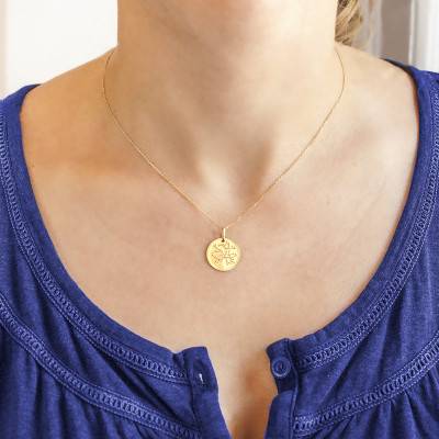 750/1000 Yellow Gold Tree of Life Buds Medal, Diameter 15 mm - Argyor