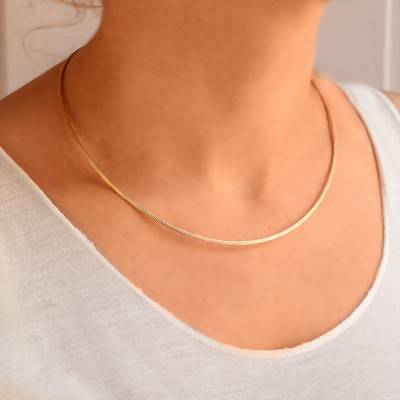 Fulda Yellow Gold 750 Cable Necklace, 55 cm Length - Buelling