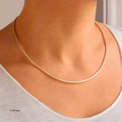 Collier Câble Tatiana, Or Jaune 750, Longueur 45 cm - Buelling