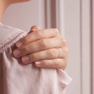 Bague Oreilles de Chat, Or blanc 750 - Ocarat