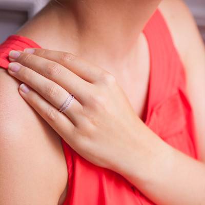 Bague Ronde Jumelée Or Blanc 750 et Diamants - Divine